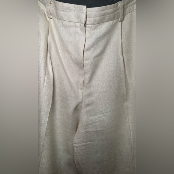 Neiman Marcus Cream Ivory Silk Ankle Pant Trousers Size 12 - Picture 3 of 12